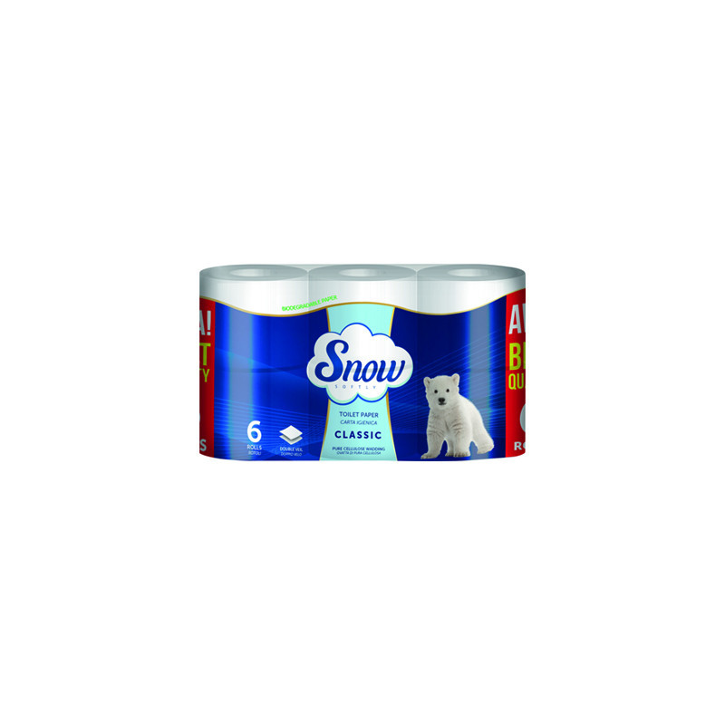 SNOW SOFTLY CARTA IGIENICA A 2 VELI 6 ROTOLI