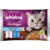 WHISKAS PURE DELIGHT BOCCONCINI DI PESCE IN GELATINA PER GATTI CON SALMONE E TONNO 4x85 GR.