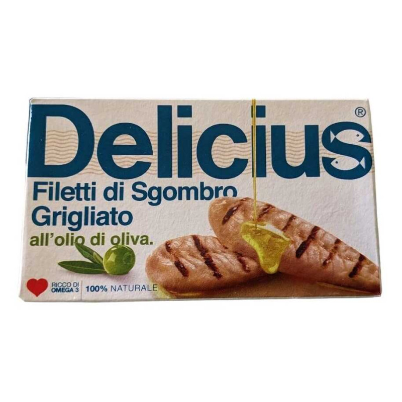 DELICIUS FILETTI DI SGOMBRO GRIGLIATO ALL'OLIO D'OLIVA 85 GR.