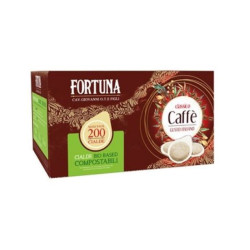 FORTUNA CAFFÈ CLASSICO, 200 CIALDE COMPOSTABILI COMPATIBILI CON MACCHINE ESPRESSO CASA