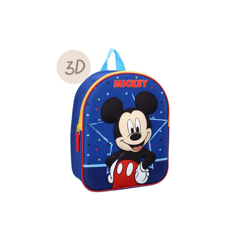 TOPOLINO ZAINETTO 3D BLU MARINO MICKEY MOUSE FORTI INSIEME 32x26x11CM
