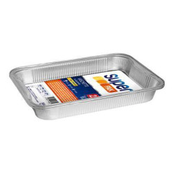 SUPER PAK VASCHETTE 6 PORZIONI IN ALLUMINIO CON COPERCHIO 2 PEZZI