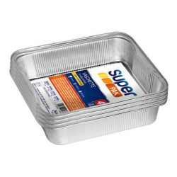 SUPER PAK VASCHETTE MONOPORZIONE IN ALLUMINIO CON COPERCHIO 4 PEZZI