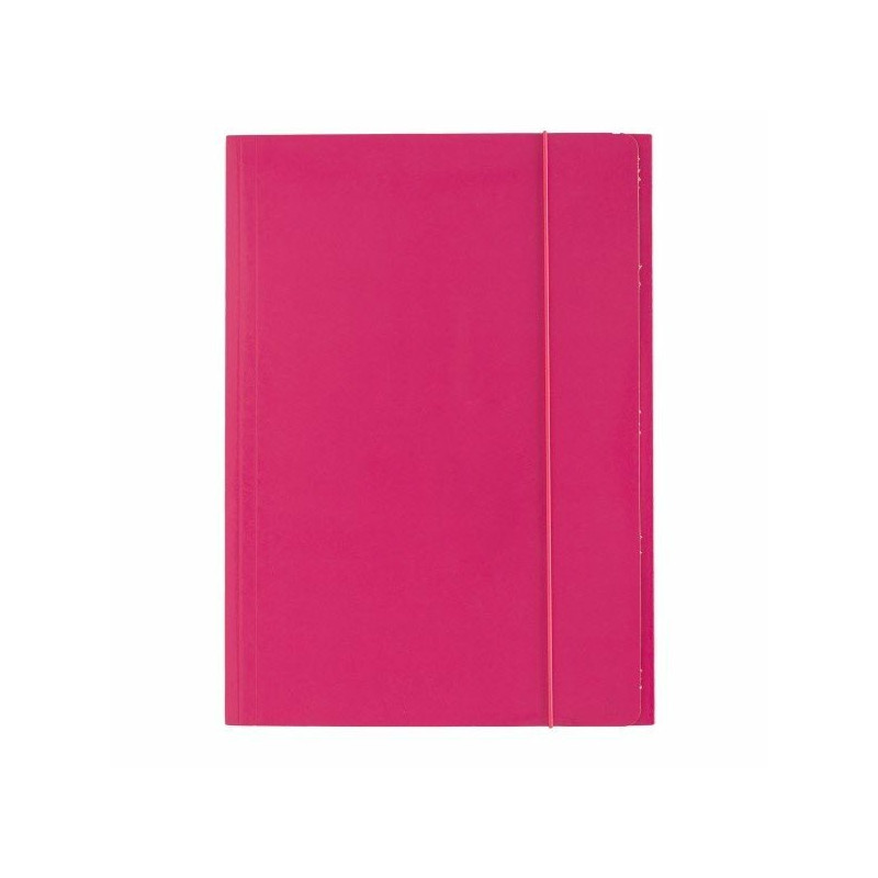 CARTELLINA A 3 LEMBI CON ELASTICO 25X35CM - FUCSIA