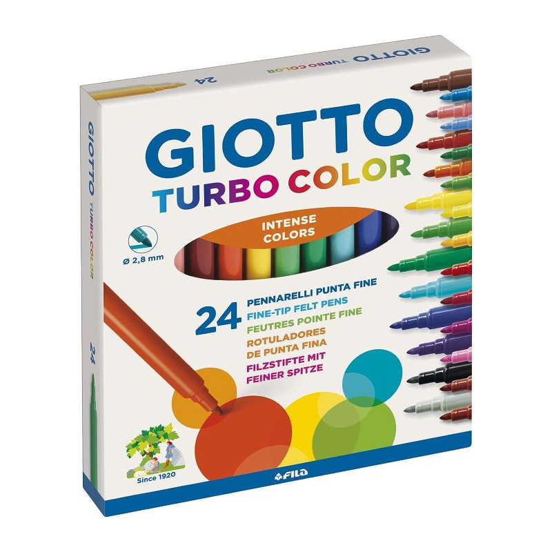 GIOTTO PENNARELLI TURBO COLOR A PUNTA FINE INTENSE COLORS CONFEZIONE DA 24 PEZZI