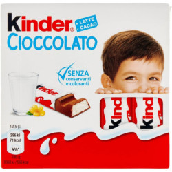 KINDER CIOCCOLATO CONFEZIONE DA 4 BARRETTE DI CIOCCOLATO KINDER 4x12.5 GR.