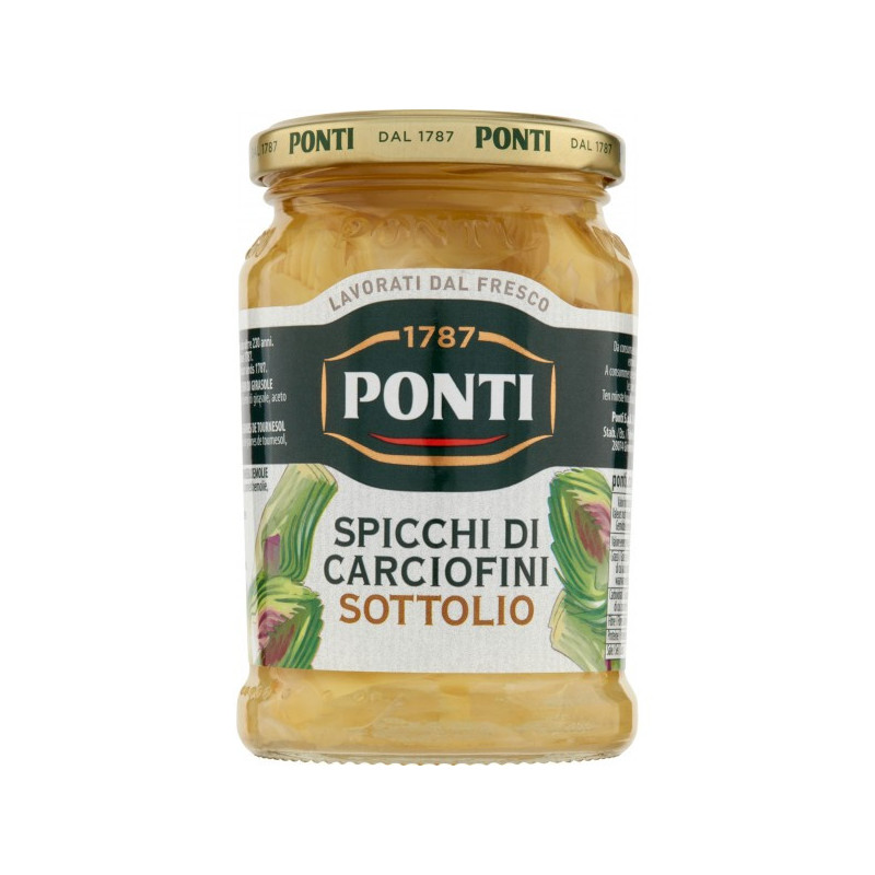 PONTI SPICCHI DI CARCIOFINI SOTTOLIO LAVORATI DAL FRESCO 280 GR.
