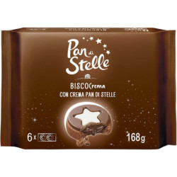PAN DI STELLE MERENDA BISCOCREMA CON CREMA PAN DI STELLE CONFEZIONE DA 6 168 GR.