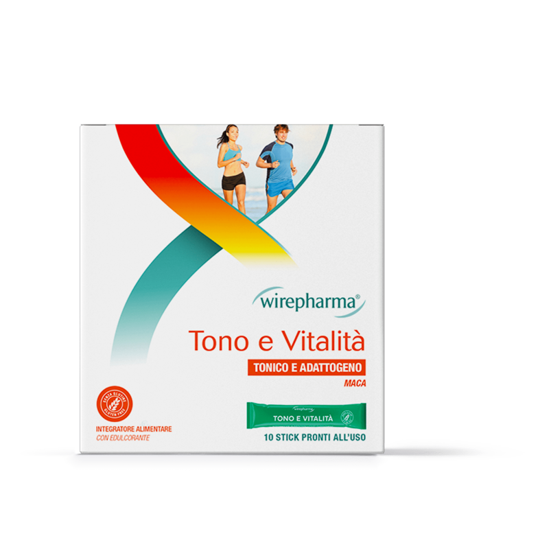 WIREPHARMA TONO E VITALITÀ INTEGRATORE ALIMENTARE TONICO E ADATTOGENO CON MACA 10 STICK 10 GR.