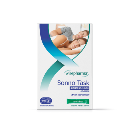 WIREPHARMA SONNO TASK INTEGRATORE ALIMENTARE PER LA QUALITÀ DEL SONNO CON MELATONINA 10 STICK 100 ML.