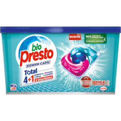 BIO PRESTO POWER CAPS IGIENE E FRESCHEZZA TOTAL 4+1 CAPSULE PER IL BUCATO 18 LAVAGGI