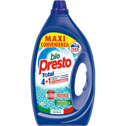 BIO PRESTO TOTAL IGIENE E FRESCHEZZA DETERSIVO PER IL BUCATO 4+1 E SMACCHIATORE 50 LAVAGGI  2.25 LT.