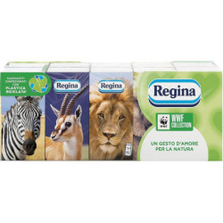 REGINA WWF COLLECTION FAZZOLETTI A 4 VELI 10 PACCHETTI DA 9 FAZZOLETTI