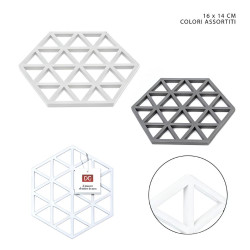 SOTTOPENTOLA ESAGONALE TRAFORATO A TRIANGOLI 16x14 CM.