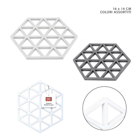 SOTTOPENTOLA ESAGONALE TRAFORATO A TRIANGOLI 16x14 CM.