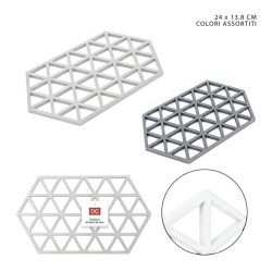 SOTTOPENTOLA ESAGONALE TRAFORATO A TRIANGOLI 24x13.8 CM.