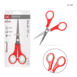 FORBICI MULTIUSO BICOLOR ROSSA E GRIGIA 14 CM.