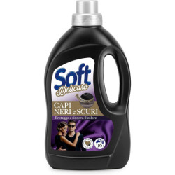 SOFT DELICARE DETERSIVO LIQUIDO PER CAPI NERI E SCURI 16 LAVAGGI 900 ML.