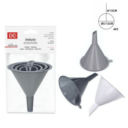 IMBUTO DOSATORE IN PLASTICA - SET DA 4 IMBUTI DI DIVERSE DIMENSIONI IN DISPENSA