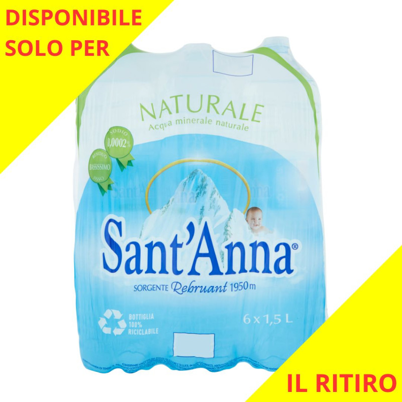 SANT'ANNA SORGENTE REBRUANT 1950 MT. ACQUA MINERALE NATURALE 6x1,5 LT.
