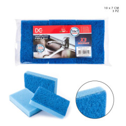 DIMORAE SPUGNA IGIENICA IN FIBRA BLU 10x7CM - 3PZ