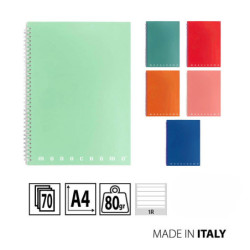 PIGNA MONOCROMO QUADERNONE A SPIRALE A RIGHE SENZA MARGINI 1R