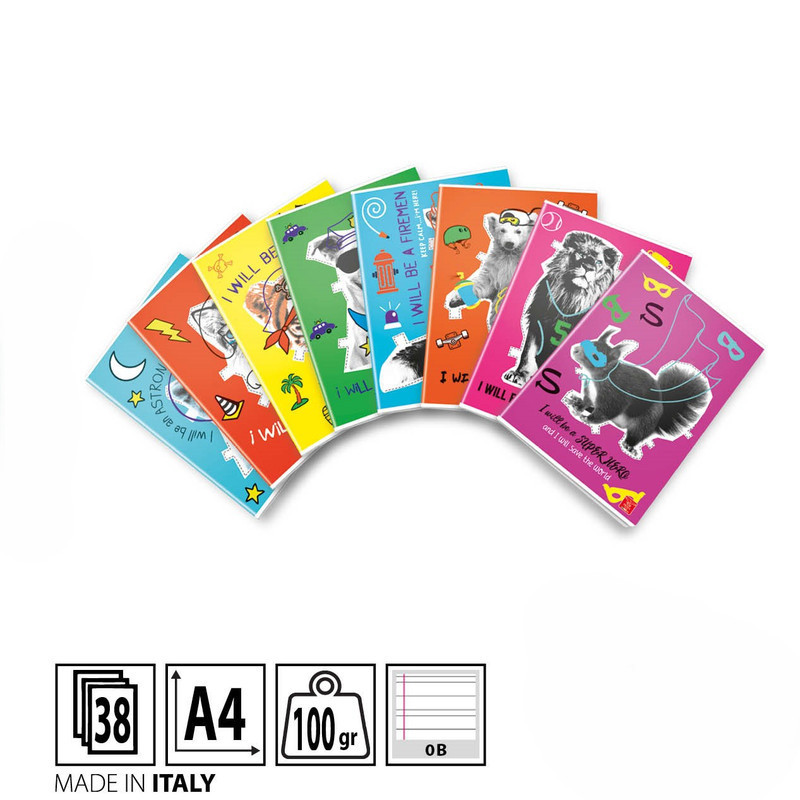 PIGNA I WILL BE QUADERNONE A4 A RIGHE CON MARGINI 0B