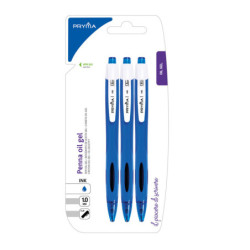 PENNA GEL A SCATTO SLEEK CON INCHIOSTRO A BASE D'OLIO 1MM 3PZ - BLU
