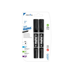 MARCATORE INDELEBILE DOPPIA PUNTA DUPLEX NERO - 2 PZ