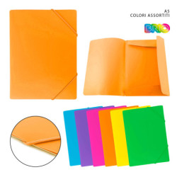 BRIO CARTELLINA PLASTIFICATA FORMATO A5 A 3 LEMBI CON ELASTICO INCROCIATO