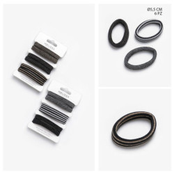 ELASTICI PER CAPELLI ARGENTATI 5.5CM - 6PZ