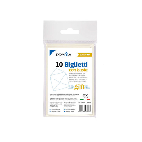 BIGLIETTO CON BUSTA COLOR AVORIO 11x7CM x10
