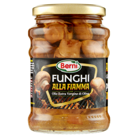 BERNI FUNGHI CHAMPIGNON ALLA FIAMMA IN OLIO EXTRAVERGINE DI OLIVA 370 GR.