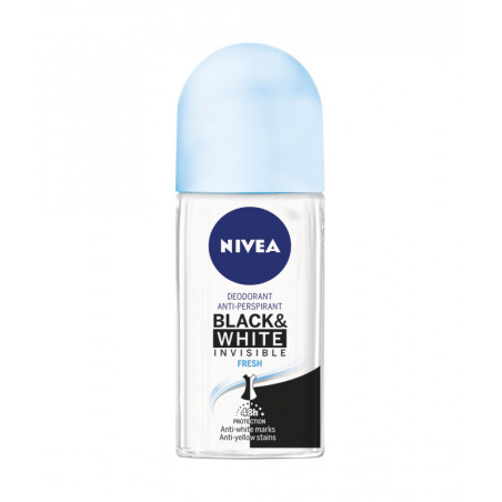 NIVEA DEODORANTE ROLL ON BLACK AND WHITE INVISIBLE FRESH 50 ML.