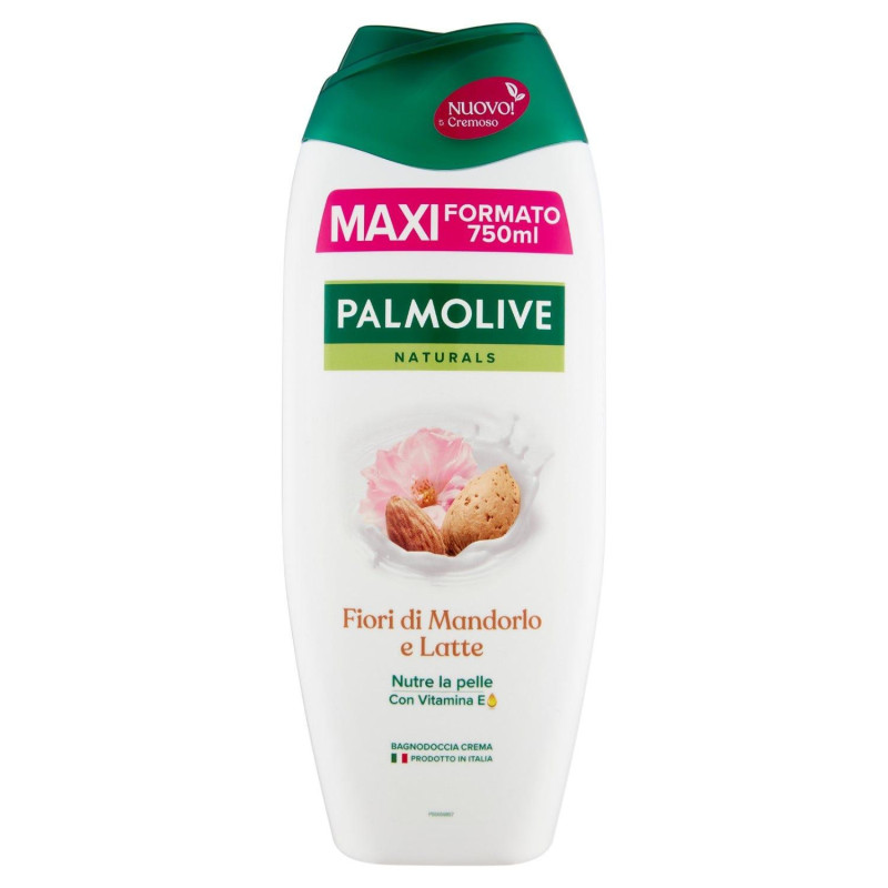 PALMOLIVE NATURALS BAGNOSCHIUMA CON FIORI DI MANDORLO E LATTE IDRATANTE 750 ML.