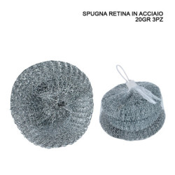SPUGNA PAGLIETTA IN ACCIAIO - 3 PEZZI