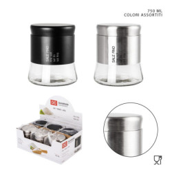 BARATTOLO SALE FINO DA CUCINA COLORI ASSORTITI 750 ML.