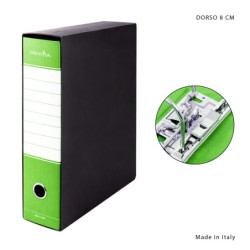 RACCOGLITORE UFFICIO FOGLI PROTOCOLLO CON LEVA - DORSO 8 CM - VERDE MELA