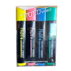TRATTO EVIDENZIATORI PASTELLO (GIALLO, ROSA, BLU E VERDE ACQUA) - PUNTA 1/5MM - 4 PEZZI