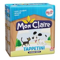 MON CLAIRE TAPPETINI ASSORBENTI PER ANIMALI 60x60 - 10 PEZZI
