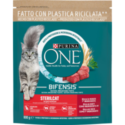 PURINA ONE CAT BIFENSIS STERILCAT CROCCANTINI PER GATTI STERILIZZATI CON MANZO E FRUMENTO 800 GR.