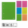 QUADERNO A SPIRALE FORMATO A5 RIGATURA 1R SENZA MARGINI COPERTINA E FOGLI FORATI - COLORI FLUO