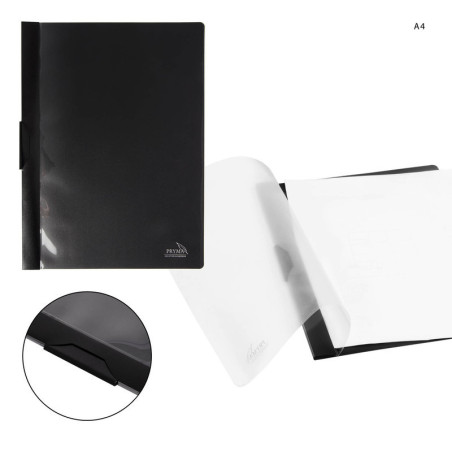 CARTELLINA IN PP PORTA DOCUMENTI CON BUSTE TRASPARENTI FORMATO A4 E CLIP