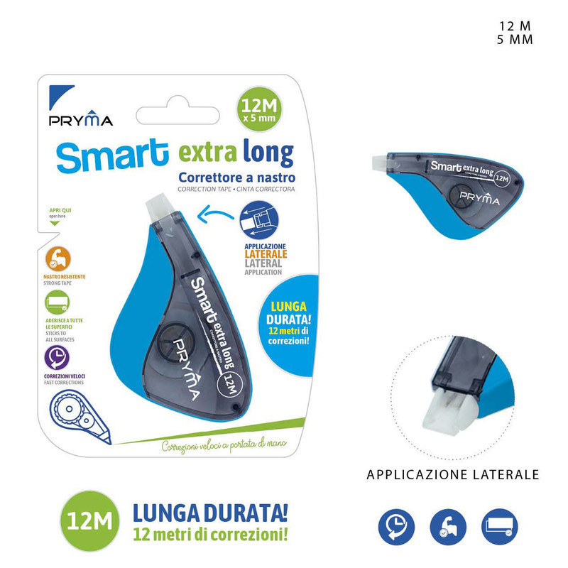 CORRETTORE NASTRO SMART EXTRA LONG 5MMx12M - AZZURRO
