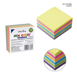 BLOCK NOTES ADESIVI MIX COLOR FLUO 50x50MM - 250 FOGLI