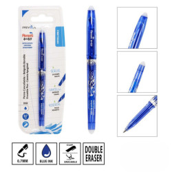 PENNA CANCELLABILE RESET DOUBLE IN CONFEZIONE SINGOLA CON DOPPIO GOMMINO 0.7 MM - BLU
