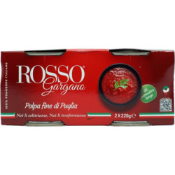 ROSSO GARGANO POLPA FINE DI POMODORO DI PUGLIA IN LATTA 2x220 GR.