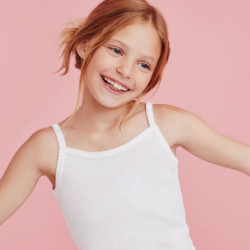 CANOTTA BAMBINA SPALLINA STRETTA PROFILO SMERLATO ELLEPI 8228 2-10 ANNI