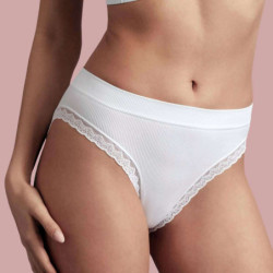 Slip donna in microfibra a costine e pizzo Bellissima 157