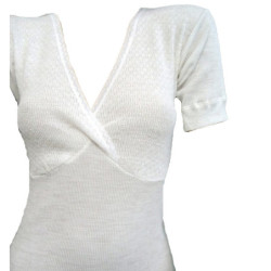 Maglia intima donna misto lana manica corta forma seno Gicipi 105